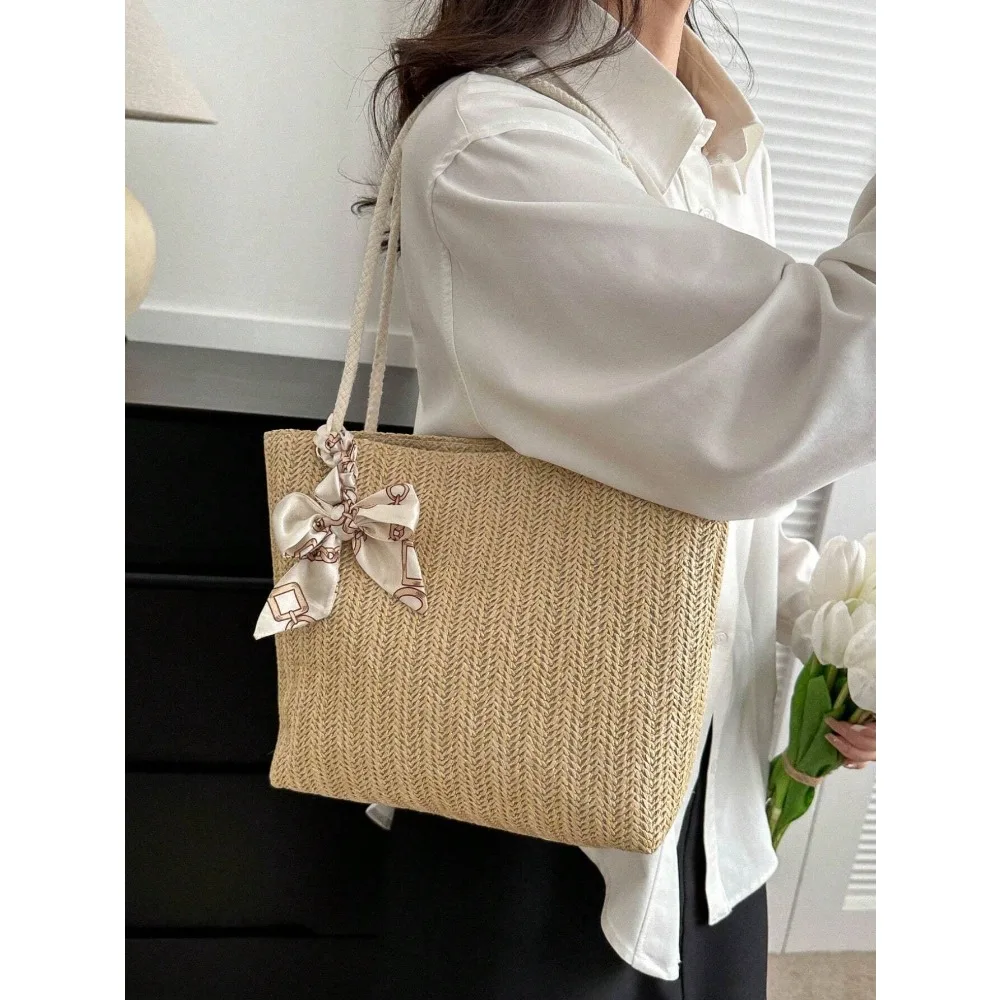 Women's Casual Beach Shoulder Bag, Designer Woven Straw Travel Bag, Essential For Summer, Suitable For Vacation, Holiday, School, Backpack And More, Large Capacity, Portable, Classic Casual, Fit For Teenagers, Women, College Students, Office Ladies, Suita
Women's Casual Beach Shoulder Bag, Designer Woven Straw Travel Bag, Essential For Summer, Suitable For Vacation, Holiday, School, Backpack And More, Large Capacity, Portable, Classic Casual, Fit For Teenagers, Women, College Students, Office Ladies, Suita