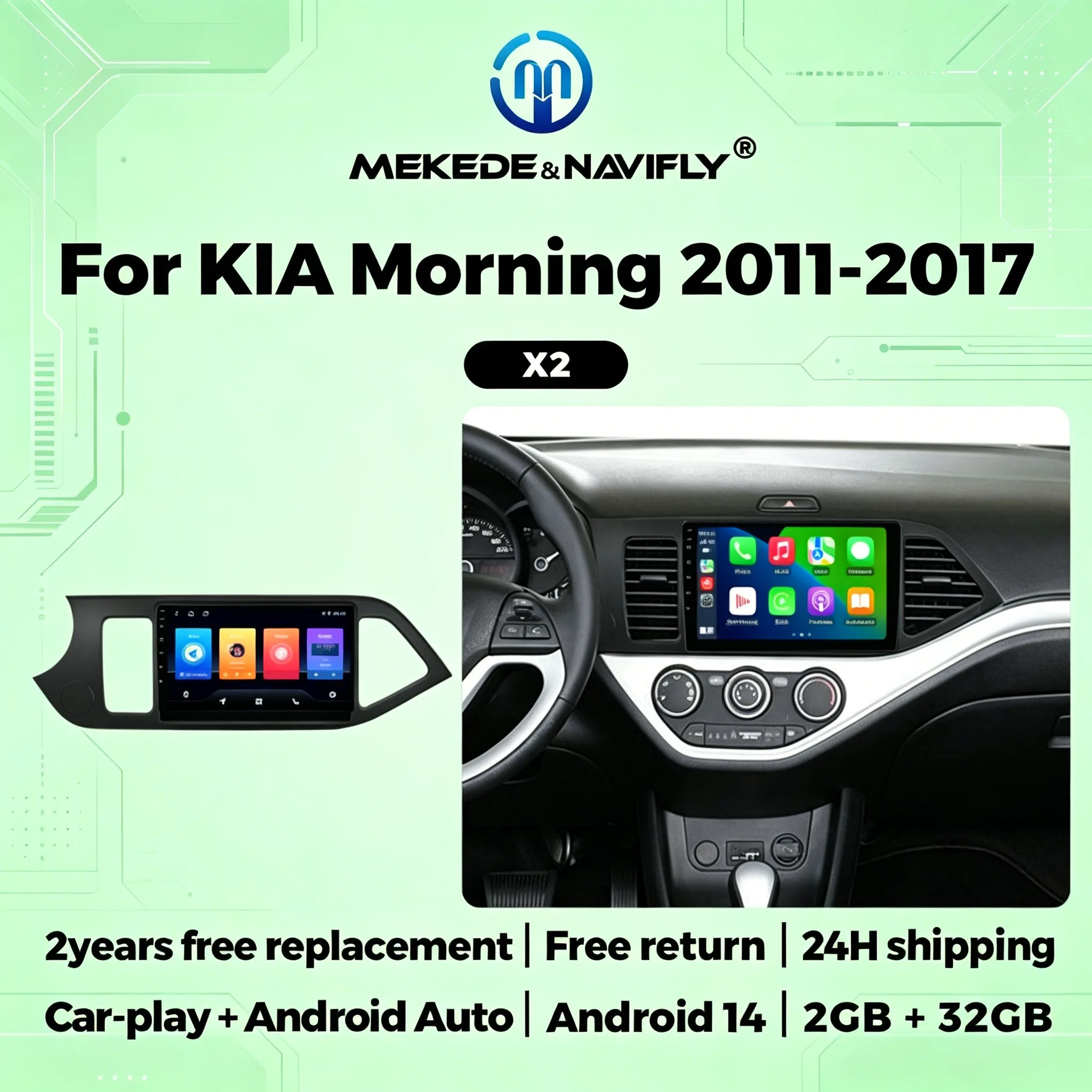 9 Inch 2Din Car Radio Stereo For KIA Morning 2 Picanto 2011-2017 Android All in one Wireless Carplay Auto GPS Navigation WIFI BT
9 Inch 2Din Car Radio Stereo For KIA Morning 2 Picanto 2011-2017 Android All in one Wireless Carplay Auto GPS Navigation WIFI BT