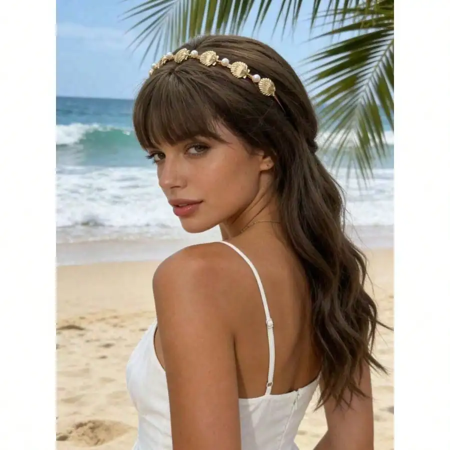 1pc Fashion Pearl Starfish Headband, New Ocean Style Pearl Shell Starfish Headband, Exquisite Sweet Elegant Luxury Hair Hoop for WomenPearl Starfish Mermaid Headband, Beach Wedding Hair Accessories For Women
1pc Fashion Pearl Starfish Headband, New Ocean Style Pearl Shell Starfish Headband, Exquisite Sweet Elegant Luxury Hair Hoop for WomenPearl Starfish Mermaid Headband, Beach Wedding Hair Accessories For Women