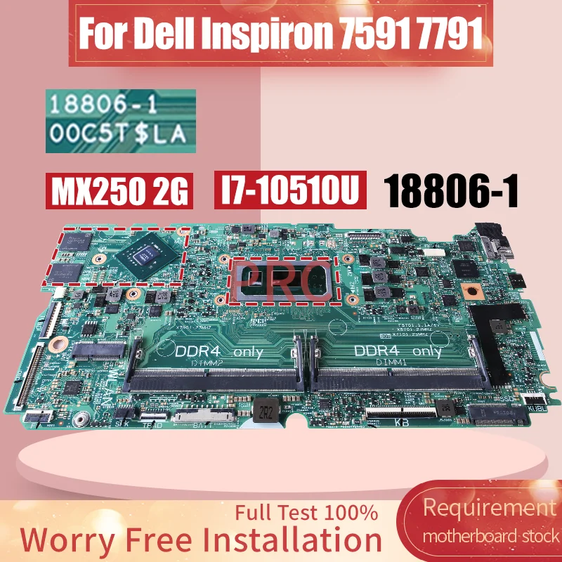 For Dell Inspiron 7591 7791 Laptop Motherboard 18806-1 CN-0850TM Core i7-10510U N17S-G2-A1 DDR4 Notebook Mainboard Full Tested
For Dell Inspiron 7591 7791 Laptop Motherboard 18806-1 CN-0850TM Core i7-10510U N17S-G2-A1 DDR4 Notebook Mainboard Full Tested