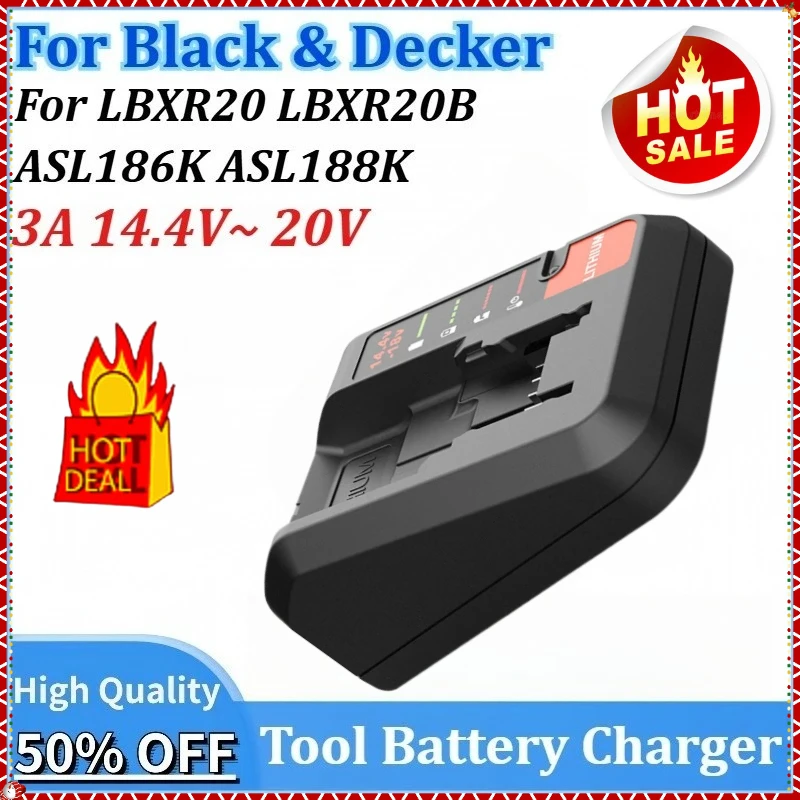 Replacement Li-Ion New Battery Charger for Black & Decker 14.4V 18V 20V for LBXR20 ASL186K ASL188K LBXR20B Tools 3A 100-240V
Replacement Li-Ion New Battery Charger for Black & Decker 14.4V 18V 20V for LBXR20 ASL186K ASL188K LBXR20B Tools 3A 100-240V
