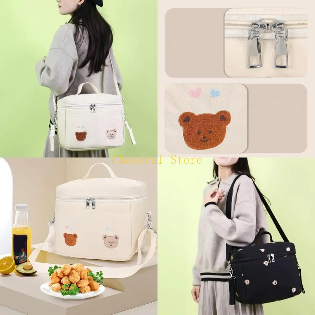 E7CE Mom Bag Thermal Storage Bags Embroidery Bear Crossbody Shoulder Bag Maternity Bag Splashproof Insulated Lunch Bag
E7CE Mom Bag Thermal Storage Bags Embroidery Bear Crossbody Shoulder Bag Maternity Bag Splashproof Insulated Lunch Bag