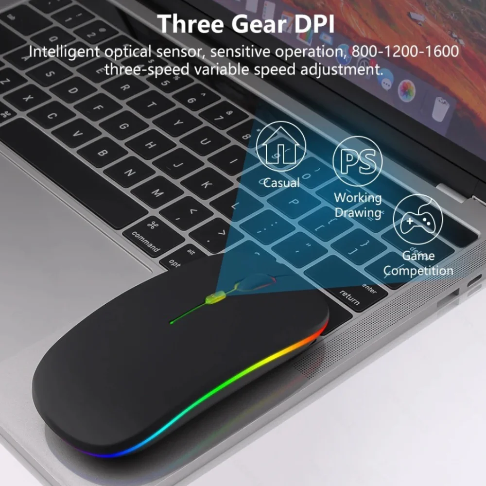 LED Light Wireless Mouse 2.4Ghz+BT5.1 Silent Computer Silent Mouse Rechargeable Portable Gaming Bluetooth Mouse Office/Home
LED Light Wireless Mouse 2.4Ghz+BT5.1 Silent Computer Silent Mouse Rechargeable Portable Gaming Bluetooth Mouse Office/Home