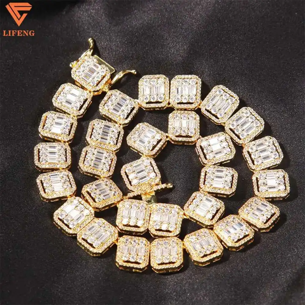 13mm Baguette Cuban Link Chain Bling Pink/white/yellow Iced Out Moissanite Diamond Necklace Hiphop Jewelry for Gift
13mm Baguette Cuban Link Chain Bling Pink/white/yellow Iced Out Moissanite Diamond Necklace Hiphop Jewelry for Gift