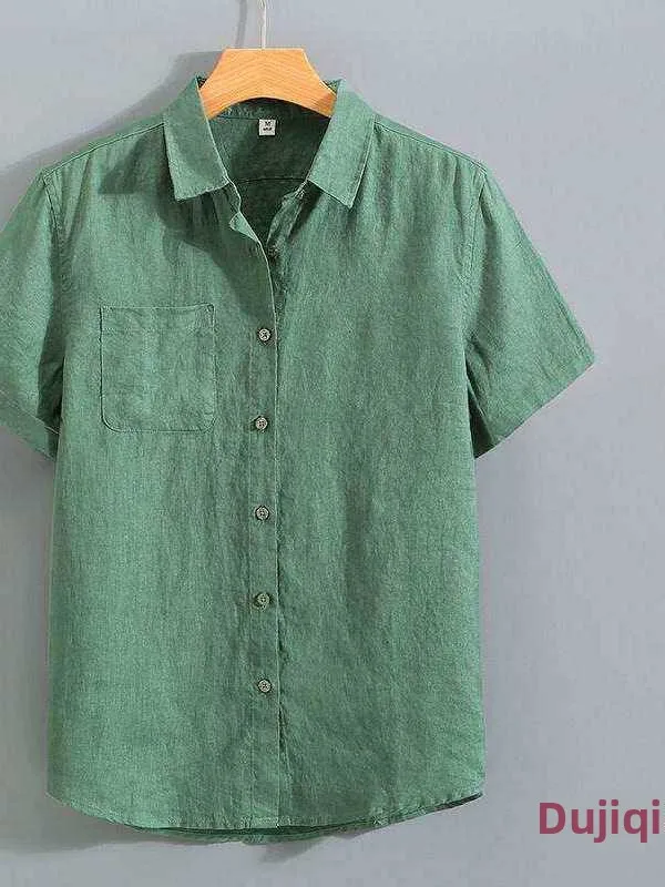 Summer Cotton Linen Men's Shirt Short Sleeve Thin Loose Linen Material Casual Vintage Style Citywalk Cleanfit Square Collar Top
Summer Cotton Linen Men's Shirt Short Sleeve Thin Loose Linen Material Casual Vintage Style Citywalk Cleanfit Square Collar Top
