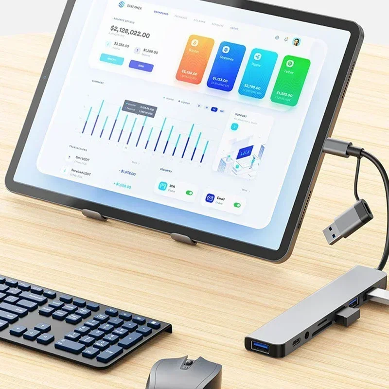 8 в 1 порта USB A Тип C Концентратор Док-станция 3 0 Мультиадаптер SD TF Card Reader Audio Мультиконцентратор Док-разветвитель ПК
8 в 1 порта USB A Тип C Концентратор Док-станция 3 0 Мультиадаптер SD TF Card Reader Audio Мультиконцентратор Док-разветвитель ПК