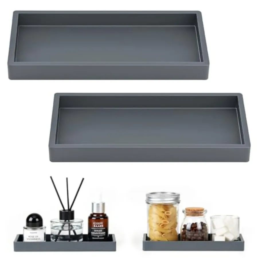 Bathroom Vanity Tray, 7.9 x 4 Silicone Kitchen Counter Tray for Soap Dispenser, Bathroom Countertop Organizer for Perfume Soap
Bathroom Vanity Tray, 7.9 x 4 Silicone Kitchen Counter Tray for Soap Dispenser, Bathroom Countertop Organizer for Perfume Soap
