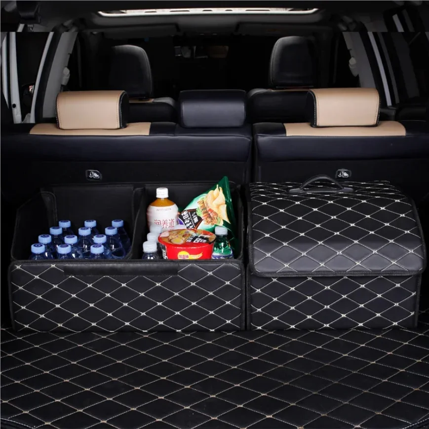 Car Trunk Organizer Box, Large Capacity, Auto Multiuse Tools, Storage Bag, Stowing, Tidying, Leather, Folding for Emergency
Car Trunk Organizer Box, Large Capacity, Auto Multiuse Tools, Storage Bag, Stowing, Tidying, Leather, Folding for Emergency