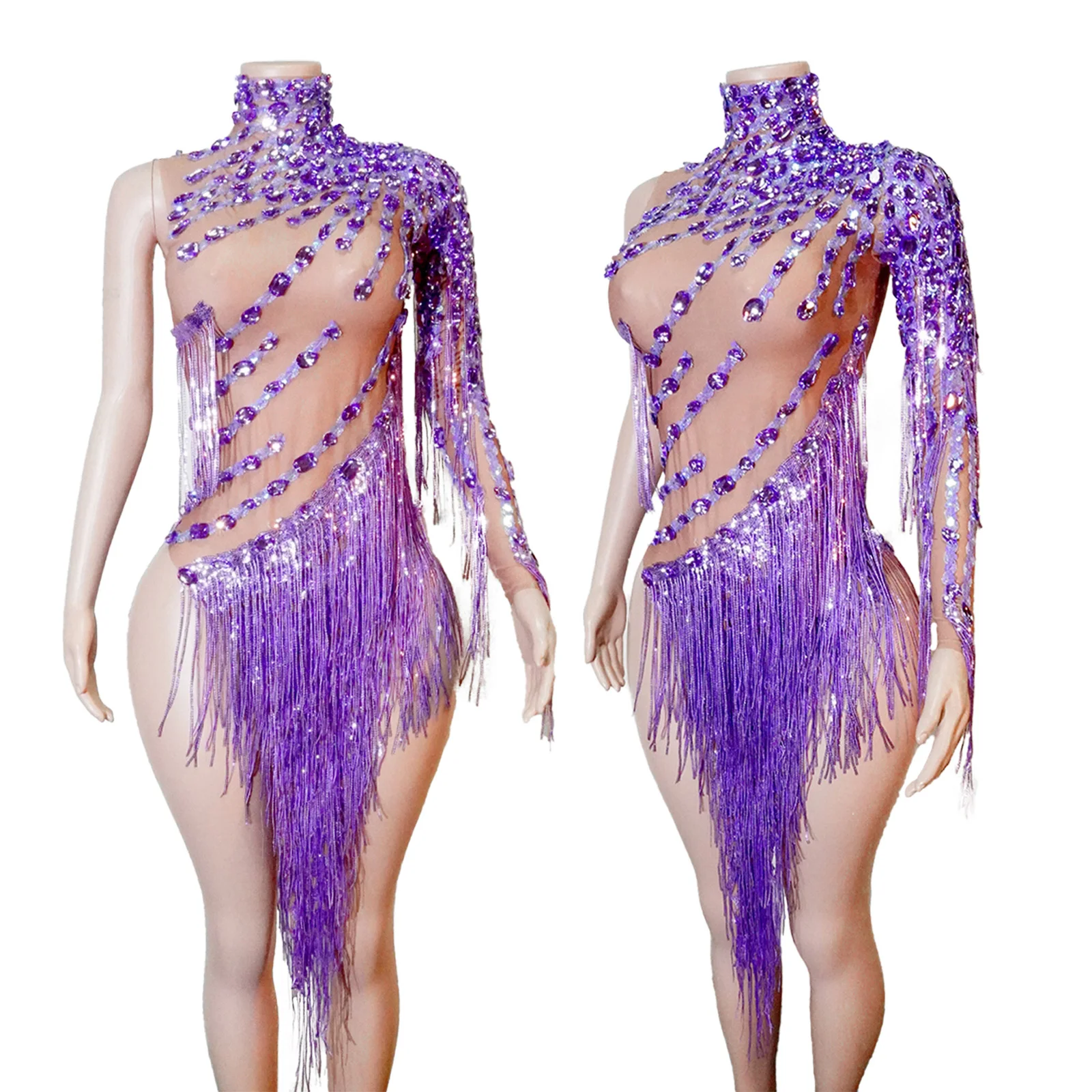 Sparkly Rhinestones Fringes Drag Queen Stage Costumes Sexy One Shoulder Bodysuit Women Singer Dancer Performance Leotard
Sparkly Rhinestones Fringes Drag Queen Stage Costumes Sexy One Shoulder Bodysuit Women Singer Dancer Performance Leotard