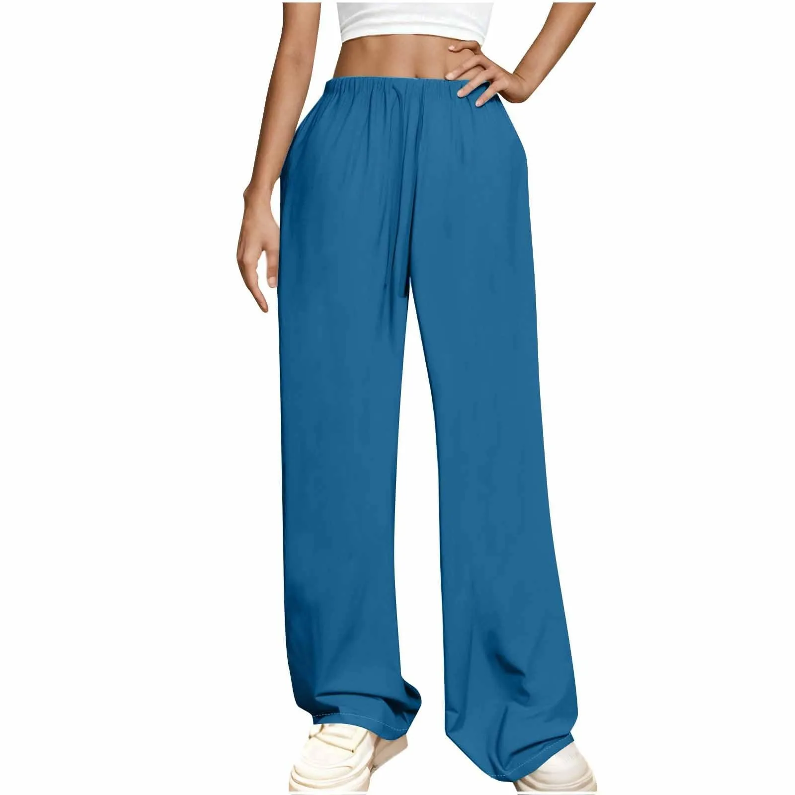 Womens Cotton Linen Wide Leg Pants Baggy Elastic Waist Casual Comfy Lightweight Palazzo Trousers With Pockets
Womens Cotton Linen Wide Leg Pants Baggy Elastic Waist Casual Comfy Lightweight Palazzo Trousers With Pockets