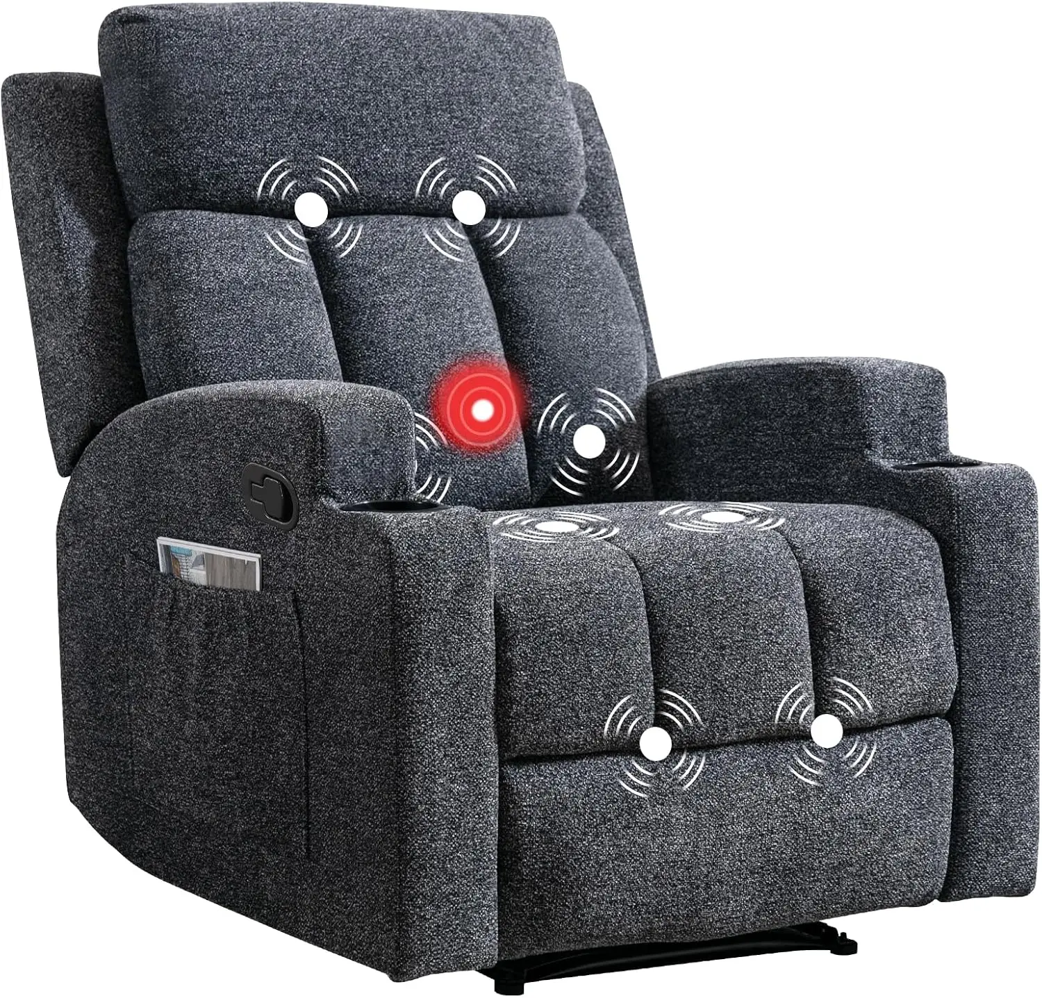 Manual Recliner Chair with Massage andHeat,Soft Fabric Recliner Chair with Overstuffed Arm and Back,Manual Reclining Single Sofa
Manual Recliner Chair with Massage andHeat,Soft Fabric Recliner Chair with Overstuffed Arm and Back,Manual Reclining Single Sofa
