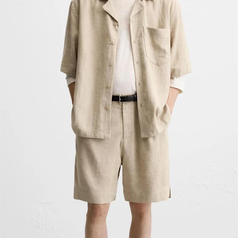 Loose Linen Blend irt Casual Men's Spring Faion Set Z Brand Four Seasons Suitable Loose orts Ensemble 
Loose Linen Blend irt Casual Men's Spring Faion Set Z Brand Four Seasons Suitable Loose orts Ensemble