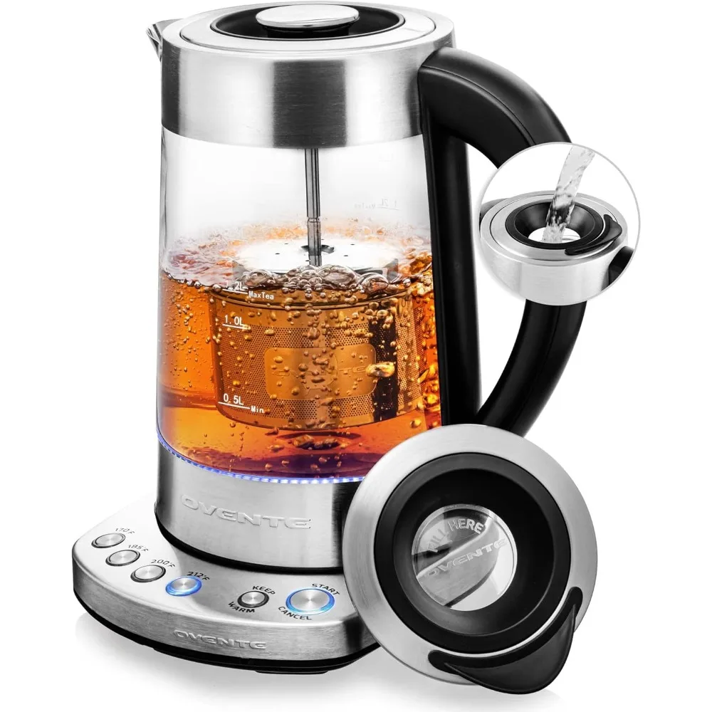 1.7L Electric Tea Kettle with Removable Infuser, Variable Temperature Control, Keep Warm Function, Silver KG733S
1.7L Electric Tea Kettle with Removable Infuser, Variable Temperature Control, Keep Warm Function, Silver KG733S