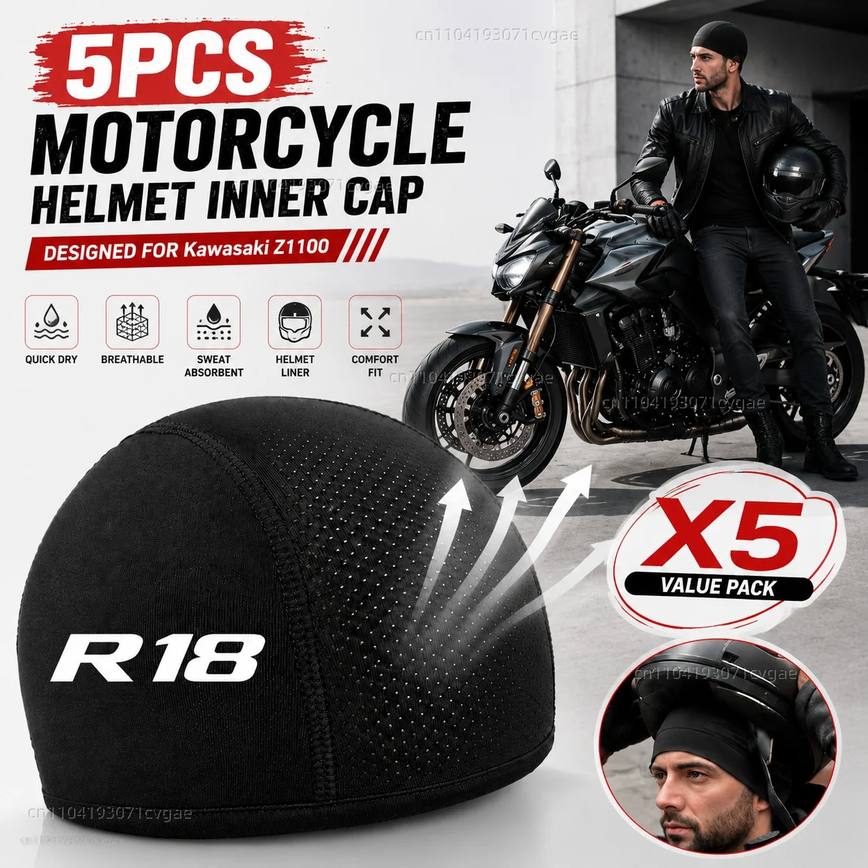 5pcs Motorcycle Helmet Inner Cap Hat Quick Dry Breathable Hat Racing Cap Skull Cap Moto Riding Thin Beanie For BMW R18 2020-2026
5pcs Motorcycle Helmet Inner Cap Hat Quick Dry Breathable Hat Racing Cap Skull Cap Moto Riding Thin Beanie For BMW R18 2020-2026