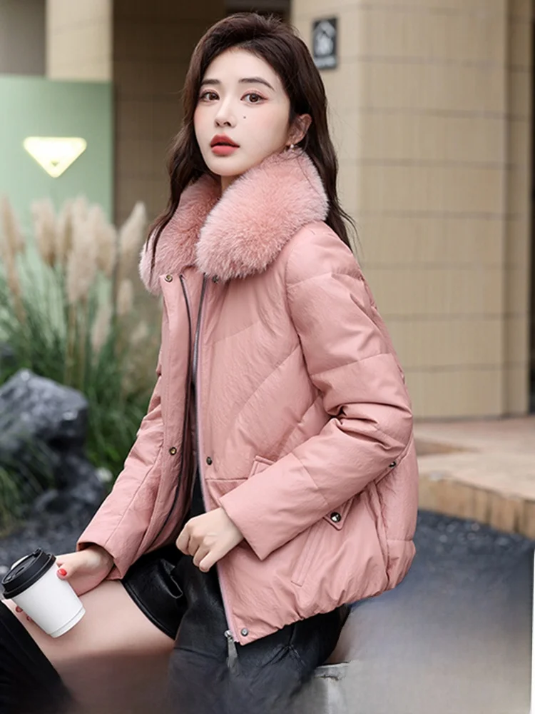 Ning Genuine Leather ort down Jaet Women's Loose Fit Winter Coat Fur Collar Long Sve Zipper Closure
Ning Genuine Leather ort down Jaet Women's Loose Fit Winter Coat Fur Collar Long Sve Zipper Closure