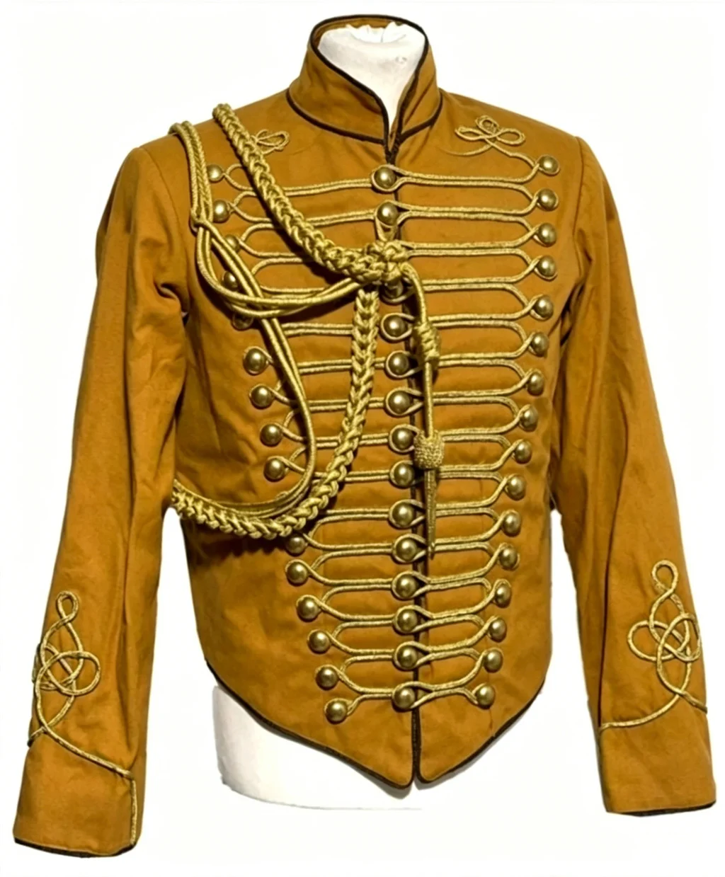 Men's Civil War Gold Braiding Hussar Officers Cosplay Costume Yellow Jacket With Gold Aiguillette Fancy Hussar Coat
Men's Civil War Gold Braiding Hussar Officers Cosplay Costume Yellow Jacket With Gold Aiguillette Fancy Hussar Coat
