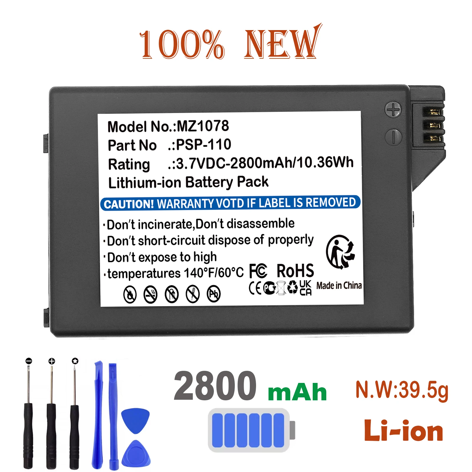 2800mAh Game Console Battery For Sony PSP-1000 PSP-1000G1PSP-1000G1W PSP-1000K PSP-1000KCW PSP-1001 PSP-1006 PSP-1004 PSP-110
2800mAh Game Console Battery For Sony PSP-1000 PSP-1000G1PSP-1000G1W PSP-1000K PSP-1000KCW PSP-1001 PSP-1006 PSP-1004 PSP-110