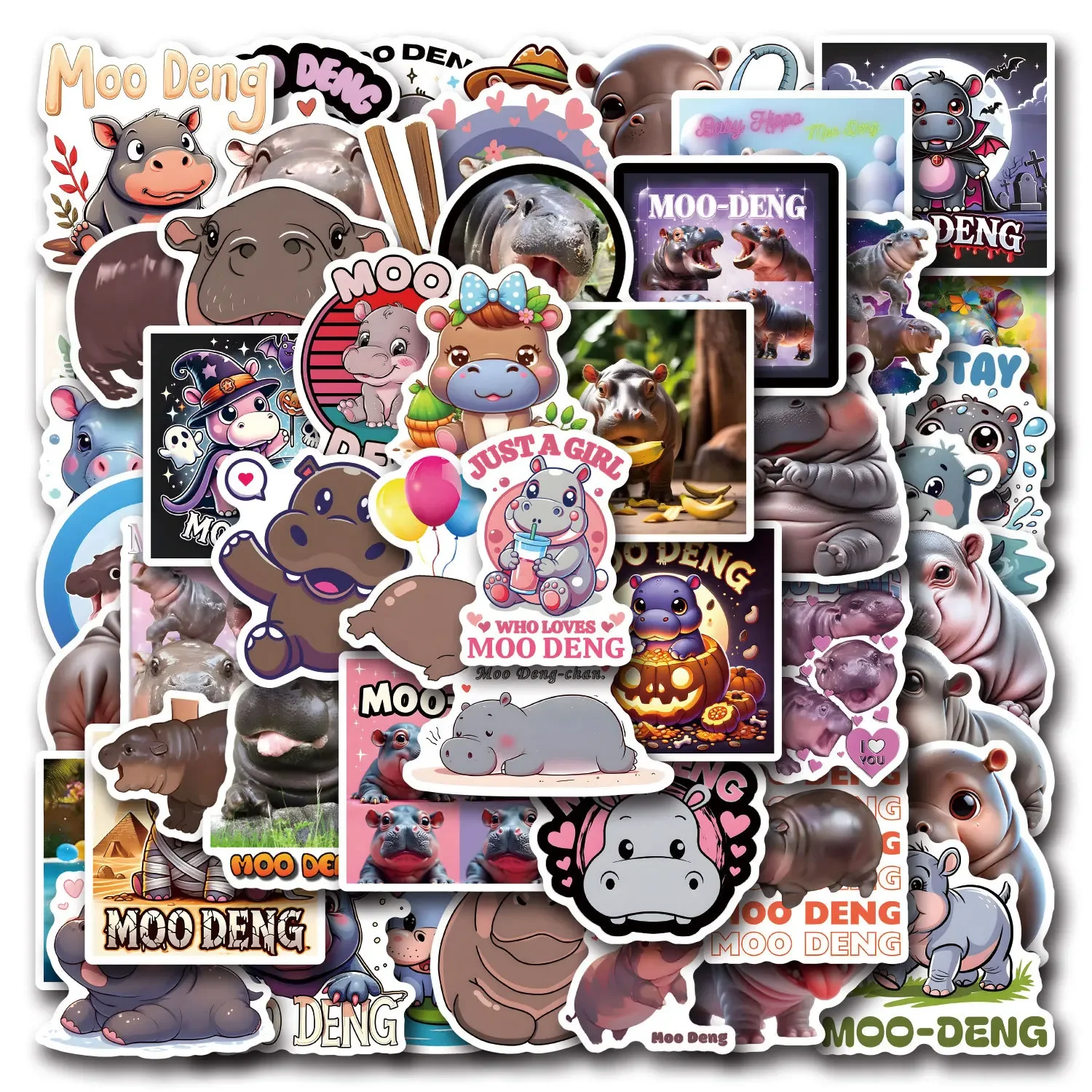 50Pcs/Pack Animal Cartoon Baby Hippo Moo Doong Stickers Moo Deng DIY Suitcase Guitar Car Laptop PVC Waterproof Sticker Kids
50Pcs/Pack Animal Cartoon Baby Hippo Moo Doong Stickers Moo Deng DIY Suitcase Guitar Car Laptop PVC Waterproof Sticker Kids
