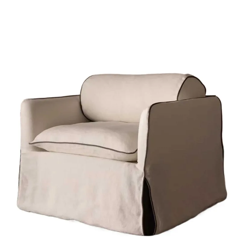 Wabi-sabi style single sofa, lazy casual sofa, linen fabric, detachable and washable sofa, B&B lounge chair
Wabi-sabi style single sofa, lazy casual sofa, linen fabric, detachable and washable sofa, B&B lounge chair