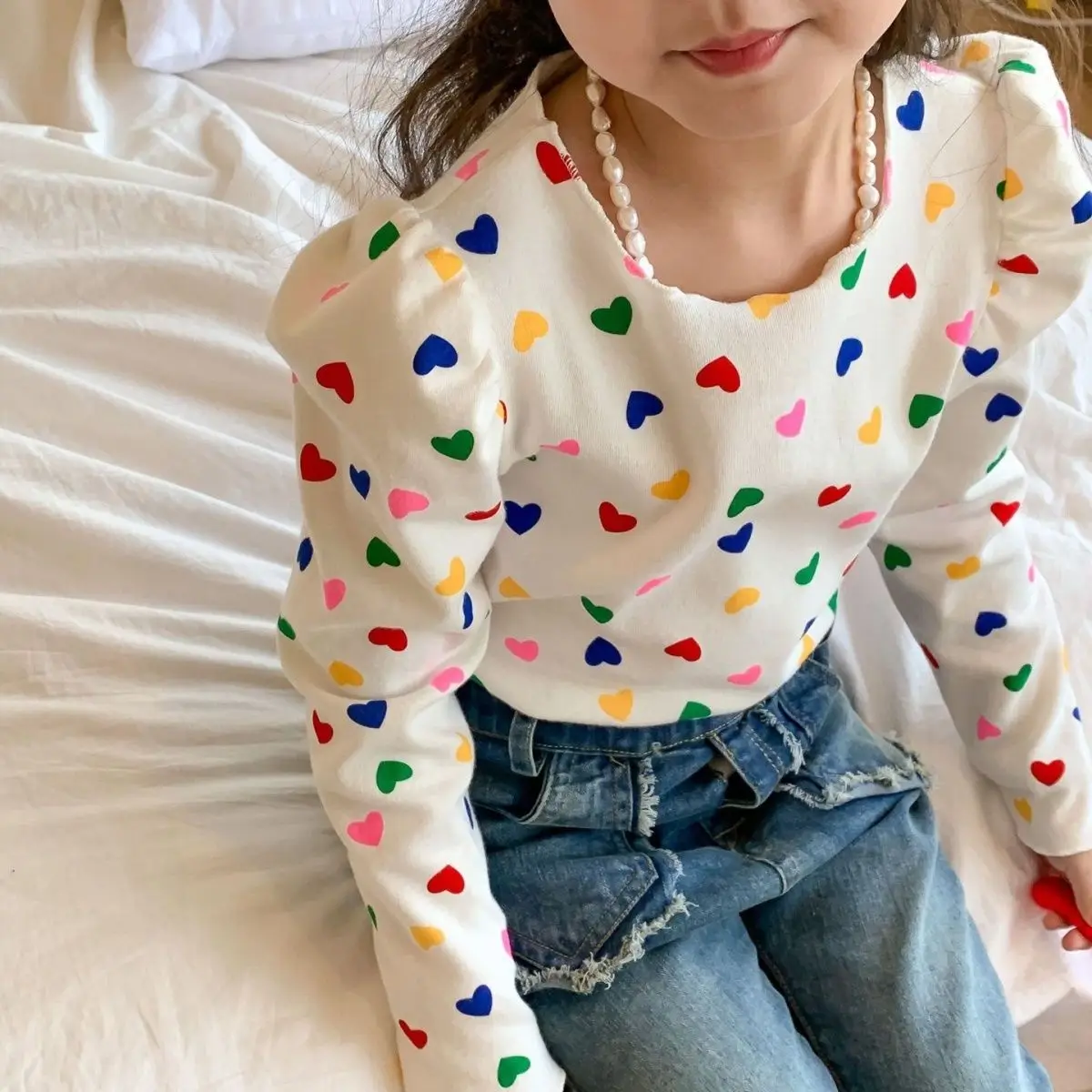 Girls Bubble New Korean Edition 2025 Children's Baby Spring and Autumn Love Bottom Long Sleeve Foreign Style T-Shirt Top
Girls Bubble New Korean Edition 2025 Children's Baby Spring and Autumn Love Bottom Long Sleeve Foreign Style T-Shirt Top