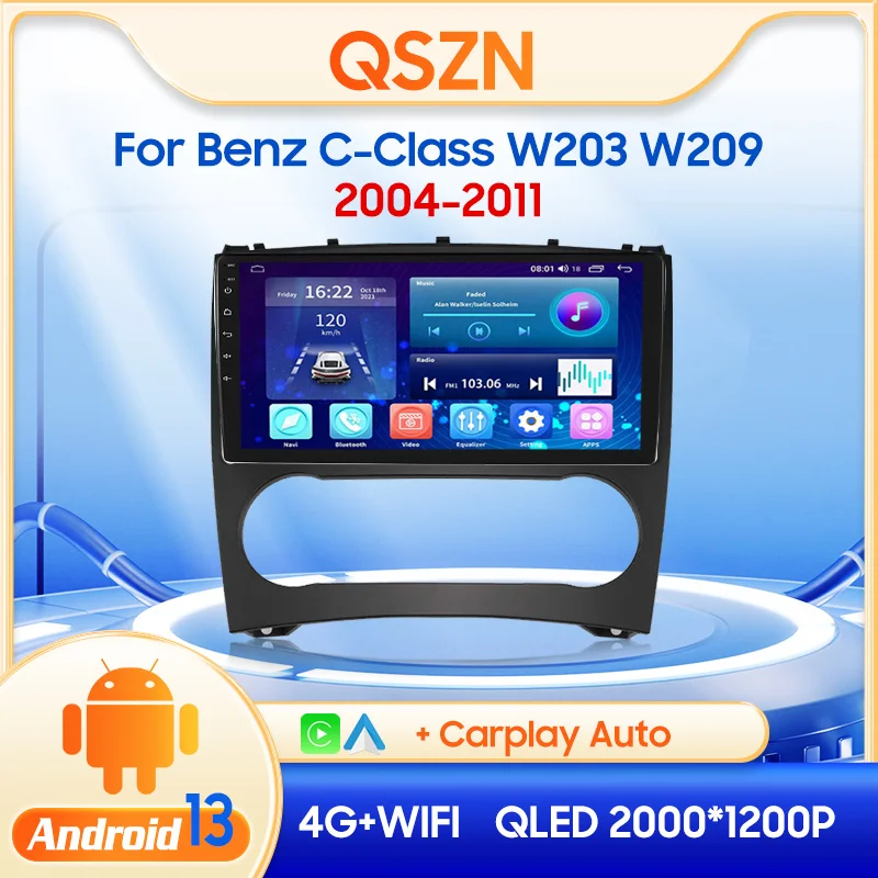 Мультимедийный видеоплеер QSZN для Benz C-Class W203 W209 2004-2011, 2din, Android, автомобильное радио, GPS-навигация, 4G Carplay, головное устройство
Мультимедийный видеоплеер QSZN для Benz C-Class W203 W209 2004-2011, 2din, Android, автомобильное радио, GPS-навигация, 4G Carplay, головное устройство
