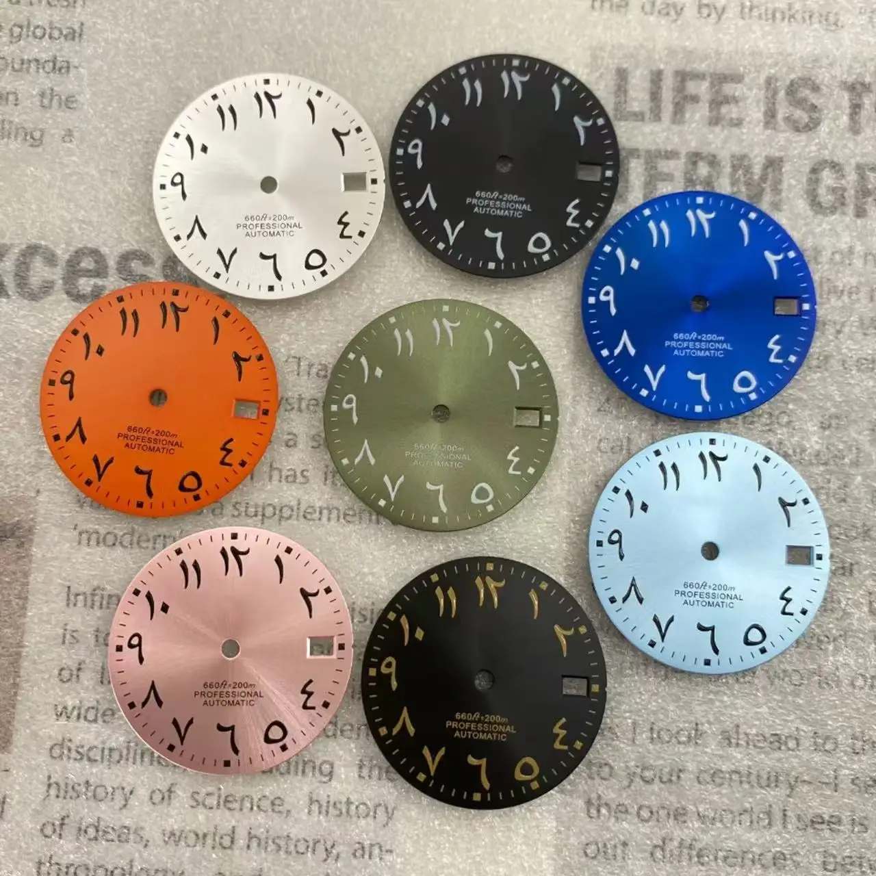 Hot selling new 28.5mm Middle Eastern Arabic numeral dial modification accessory, fully compatible with NH35 movement non lumino
Hot selling new 28.5mm Middle Eastern Arabic numeral dial modification accessory, fully compatible with NH35 movement non lumino