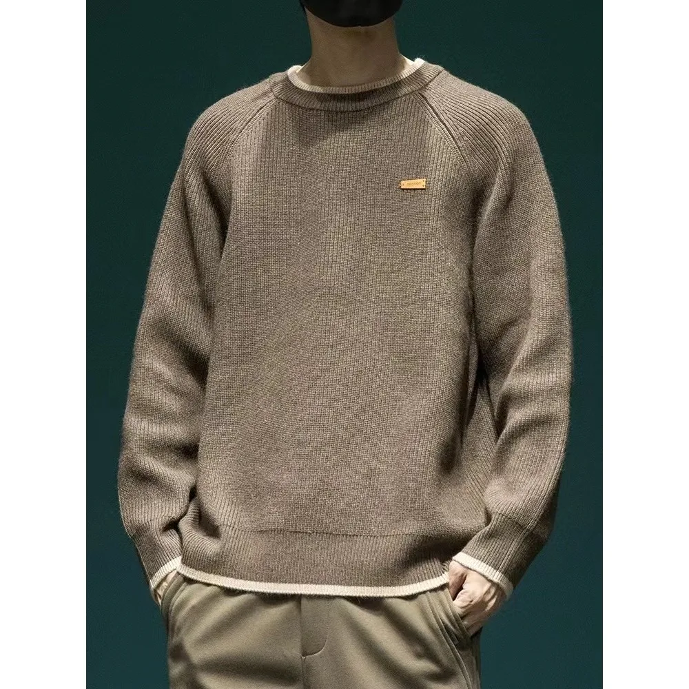 American Retro Heavyweight Men's Sweater Casual Lazy Sle Knitted irt High-End round Ne Overhead Trendy Long Sve Sweater
American Retro Heavyweight Men's Sweater Casual Lazy Sle Knitted irt High-End round Ne Overhead Trendy Long Sve Sweater