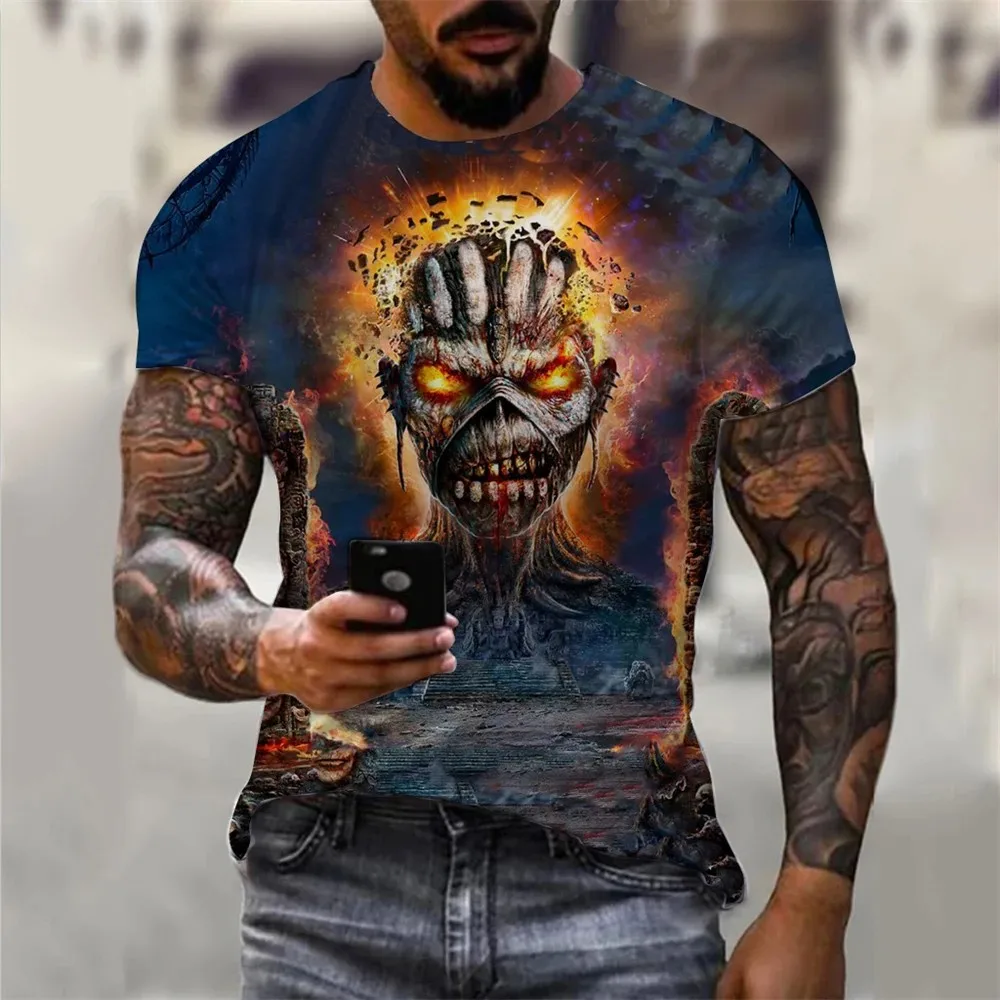 New Summer Men's Casual Fashion Horror Skull 3d Printed Pattern T-Shirt Loose Casual Round Neck Short Sleeve Top Large Size
New Summer Men's Casual Fashion Horror Skull 3d Printed Pattern T-Shirt Loose Casual Round Neck Short Sleeve Top Large Size