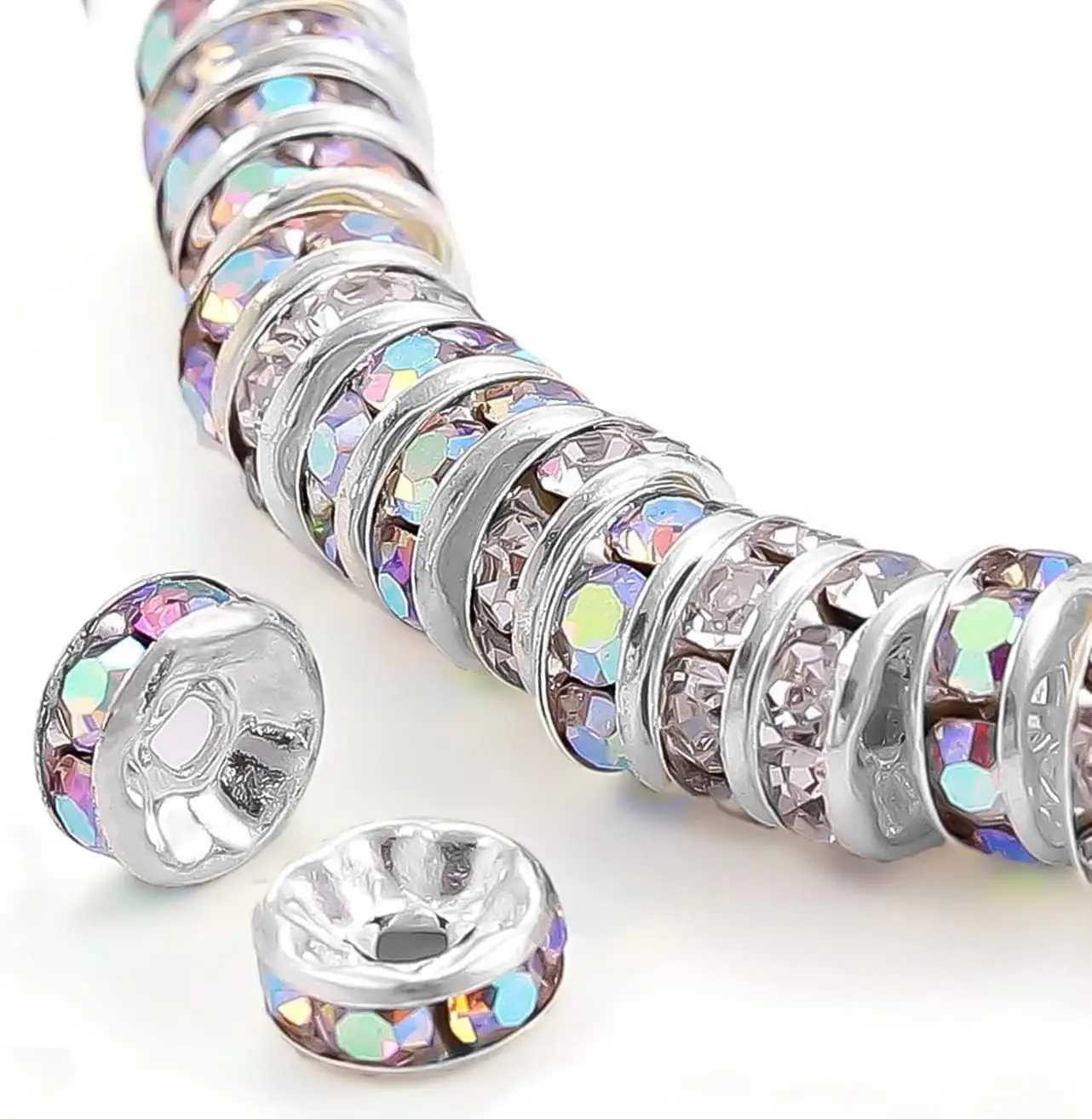 200pcs 6mm Crystal Rondelle Spacer Beads Silver Plated AB Color for Jewelry Making Bracelets
200pcs 6mm Crystal Rondelle Spacer Beads Silver Plated AB Color for Jewelry Making Bracelets