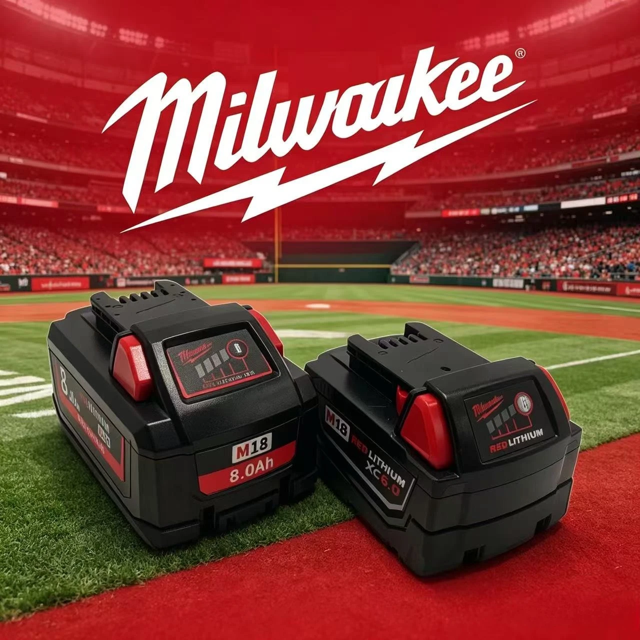 Milwaukee 18V 6Ah Rechargeable Lithium Battery High Drain Performance Compatible All Milwaukee 18 Volt Power Hand Tools
Milwaukee 18V 6Ah Rechargeable Lithium Battery High Drain Performance Compatible All Milwaukee 18 Volt Power Hand Tools