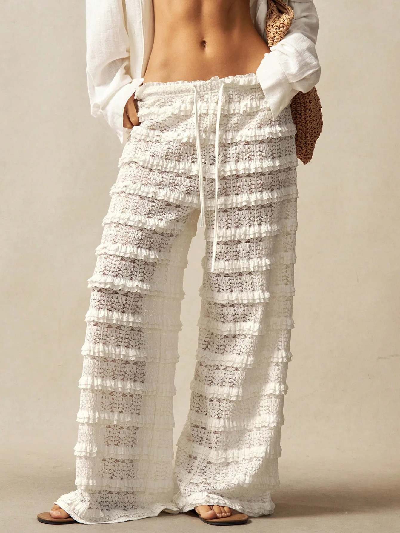 2026 Summer Casual Loose Wide Legs Trouser Knitted Solid Color Vacation Holiday Women's Pants Simple Style Beachwear See Through
2026 Summer Casual Loose Wide Legs Trouser Knitted Solid Color Vacation Holiday Women's Pants Simple Style Beachwear See Through