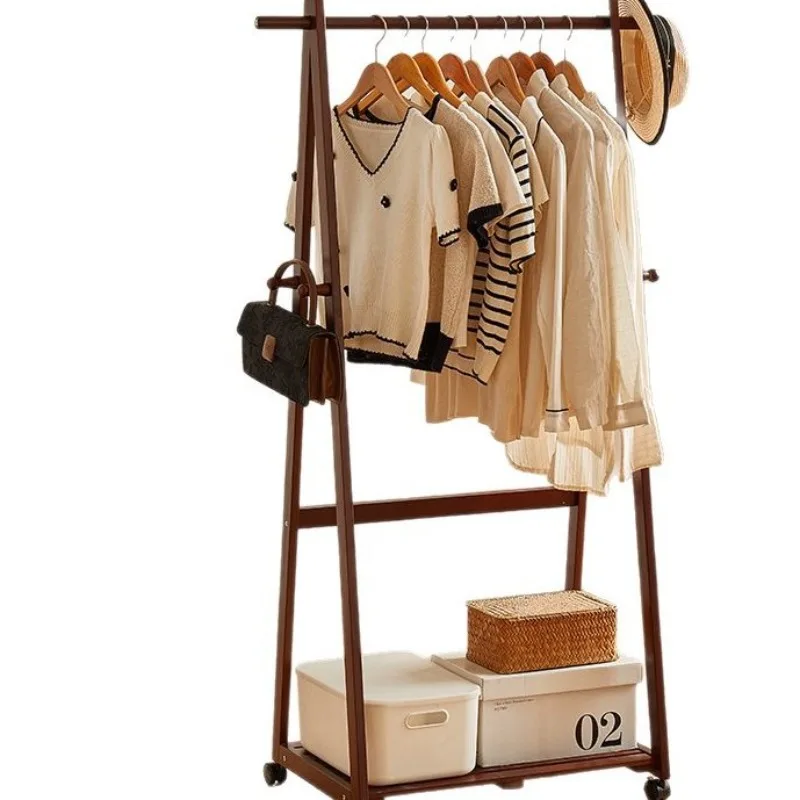 Solid wood hanger floor coat rack bedroom household hanger 
Solid wood hanger floor coat rack bedroom household hanger