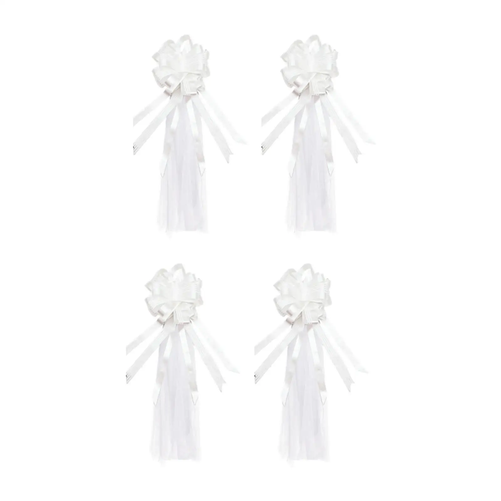 4Pcs Wedding PEW Bows Stylish White with Long Tulle Tails for Valentine's Day Anniversary Bridal Shower Gift Wrapping Reception
4Pcs Wedding PEW Bows Stylish White with Long Tulle Tails for Valentine's Day Anniversary Bridal Shower Gift Wrapping Reception