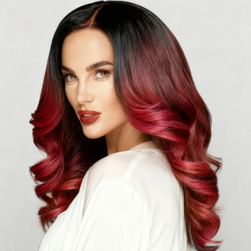 Women's 16 inch burgundy wavy synthetic wig, with soft and smooth high-temperature fibers, suitable for Halloween daily wear
Women's 16 inch burgundy wavy synthetic wig, with soft and smooth high-temperature fibers, suitable for Halloween daily wear