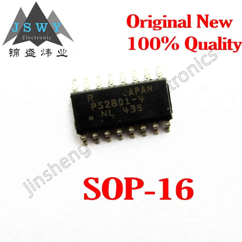 (10/50 pcs) PS2801-4 SOP-16 4-Way Optocoupler Isolator Chip NPN Phototransistor Original In Stock Fast Shipping Electronic
(10/50 pcs) PS2801-4 SOP-16 4-Way Optocoupler Isolator Chip NPN Phototransistor Original In Stock Fast Shipping Electronic