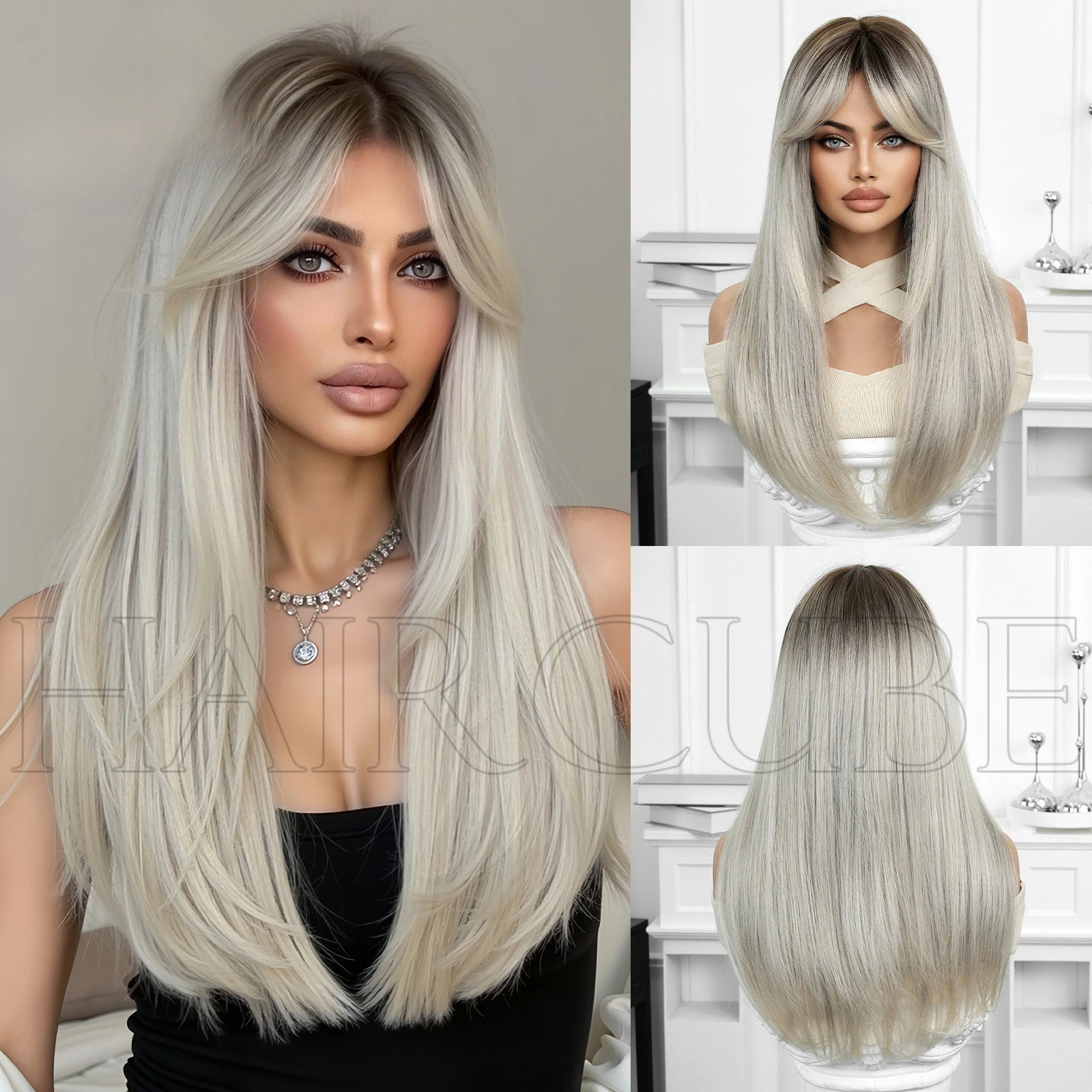 wig, headgear, eight-character bangs, long straight hair, top of the head dyed gray, European and American women's new models
wig, headgear, eight-character bangs, long straight hair, top of the head dyed gray, European and American women's new models