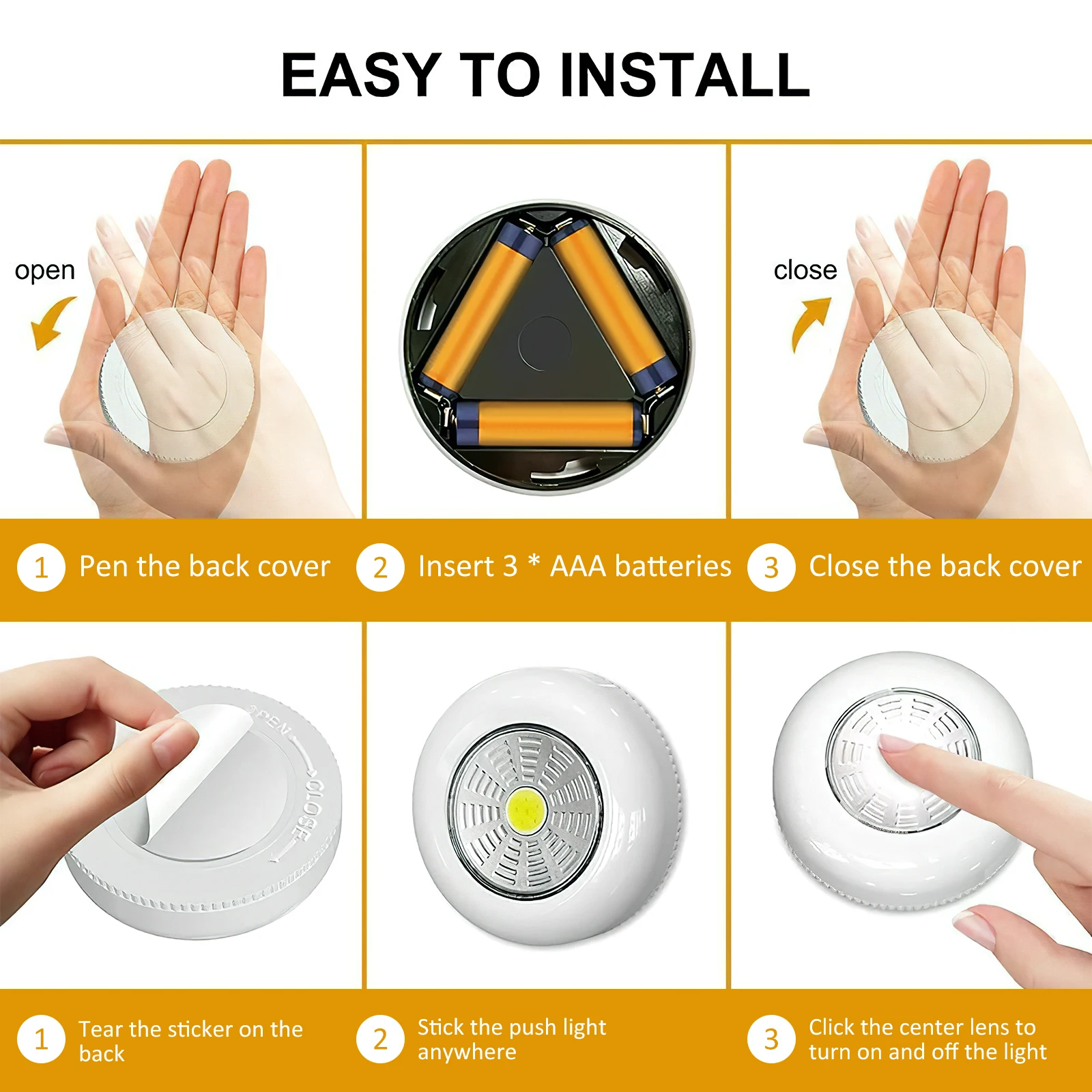 8pcs Touch Button LED Night Lights Wireless Bedside Lamp White Room Operated Sticker Lights Indoor Outdoor
8pcs Touch Button LED Night Lights Wireless Bedside Lamp White Room Operated Sticker Lights Indoor Outdoor