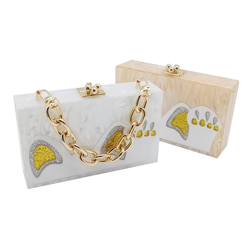 New Designer Acrylic Evening Bag Animal Printing Patchwork Handbag Party Prom Chain Shoulder Crossbody Bags Cute Women's Wallet
New Designer Acrylic Evening Bag Animal Printing Patchwork Handbag Party Prom Chain Shoulder Crossbody Bags Cute Women's Wallet