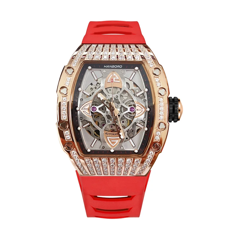 HANBORO Mens Watches Top Brand Luxury Japan 8N24 Movement Man Watch Mechanical Waterproof Shine Diamond Crystal Wine Barrel
HANBORO Mens Watches Top Brand Luxury Japan 8N24 Movement Man Watch Mechanical Waterproof Shine Diamond Crystal Wine Barrel