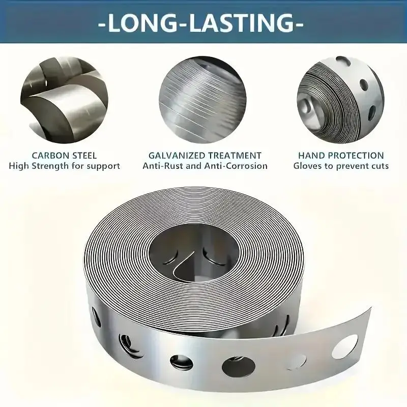 New 1 Roll Galvanized Iron Tape Pre-punched Multi-slot Metal Tape For Pipe Support And Sheet Metal Work
New 1 Roll Galvanized Iron Tape Pre-punched Multi-slot Metal Tape For Pipe Support And Sheet Metal Work