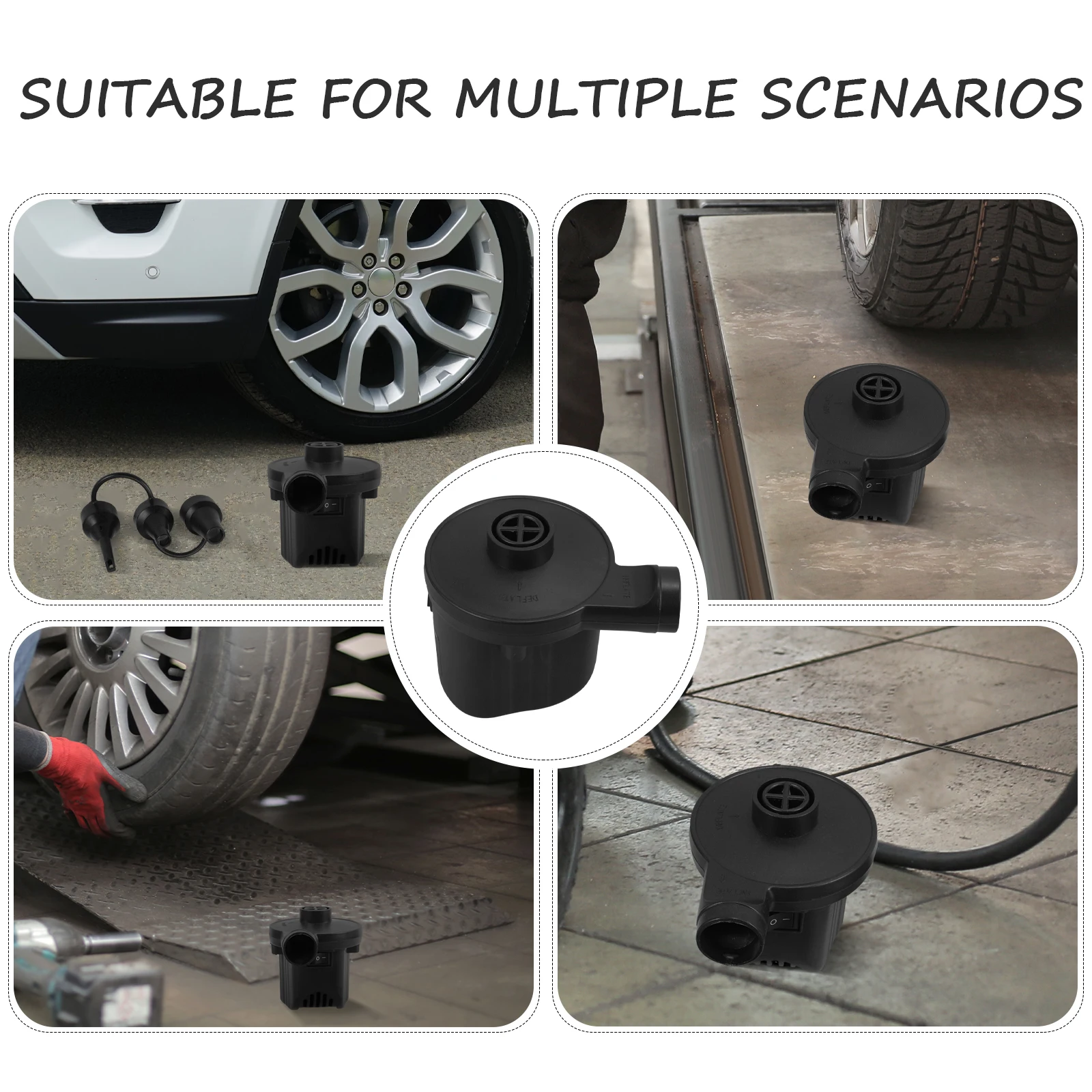 1 set Electric Air Pump for Inflatables Tires Mattress Swimming Ring Portable Compact Travel Outdoor Camping Black
1 set Electric Air Pump for Inflatables Tires Mattress Swimming Ring Portable Compact Travel Outdoor Camping Black