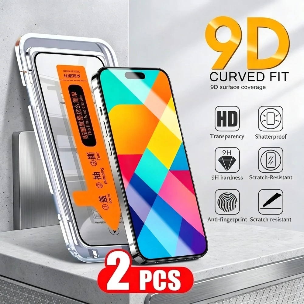 2Pcs Ultra HD Full Screen Protector for iPhone 17 16 15 Pro Max Air 17e 16e 13 12 11 Pro 15 14 Plus Dust Free Installation Glass
2Pcs Ultra HD Full Screen Protector for iPhone 17 16 15 Pro Max Air 17e 16e 13 12 11 Pro 15 14 Plus Dust Free Installation Glass