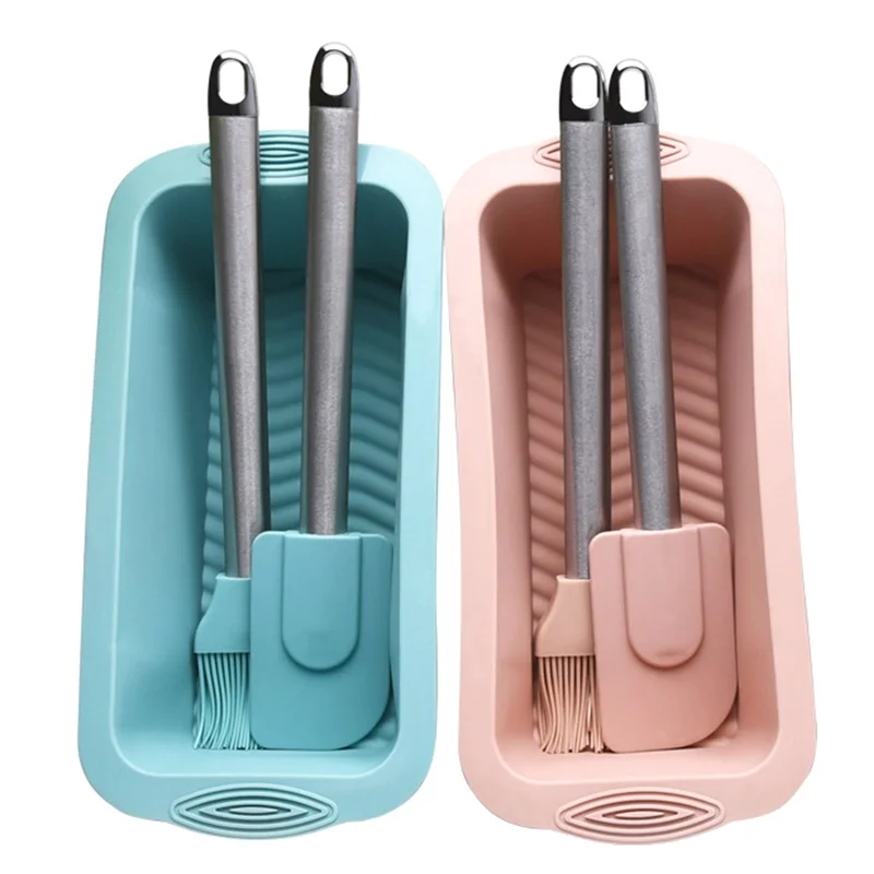 SYW-Silicone Bread Loaf Pan 3-Pcs Set Mold Stainless Steel Spatula Oil Brush Non-Stick Bread Pans
SYW-Silicone Bread Loaf Pan 3-Pcs Set Mold Stainless Steel Spatula Oil Brush Non-Stick Bread Pans