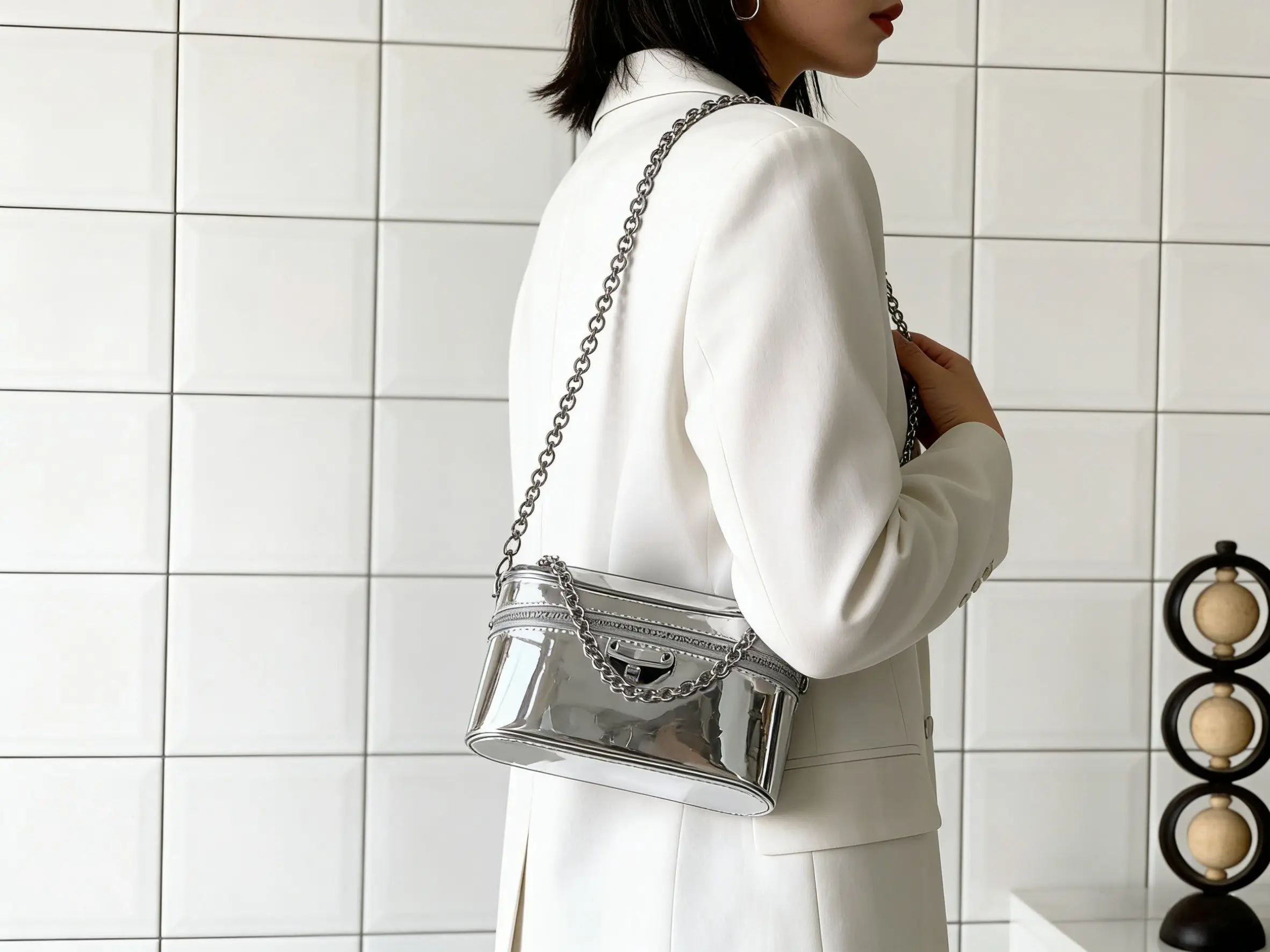 New Model Chain Decoration Shoulder Bag Premium Silver Crossbody Bag For Women Stylish Small Square Bag
New Model Chain Decoration Shoulder Bag Premium Silver Crossbody Bag For Women Stylish Small Square Bag