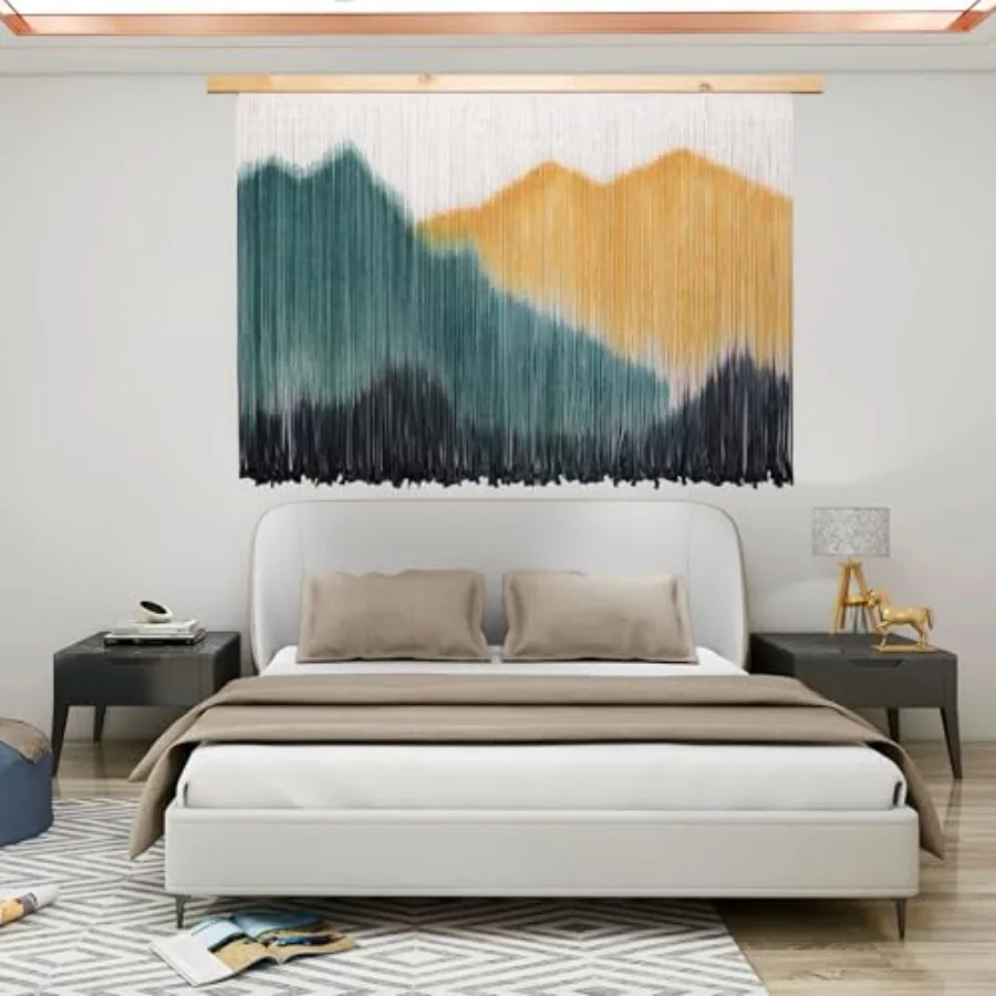 Extra Large Boho Wall Decor For Bedroom Macrame Wall Hanging Dip-Dyed Tapestry Modern Wooden Home Wall Art For Living room
Extra Large Boho Wall Decor For Bedroom Macrame Wall Hanging Dip-Dyed Tapestry Modern Wooden Home Wall Art For Living room