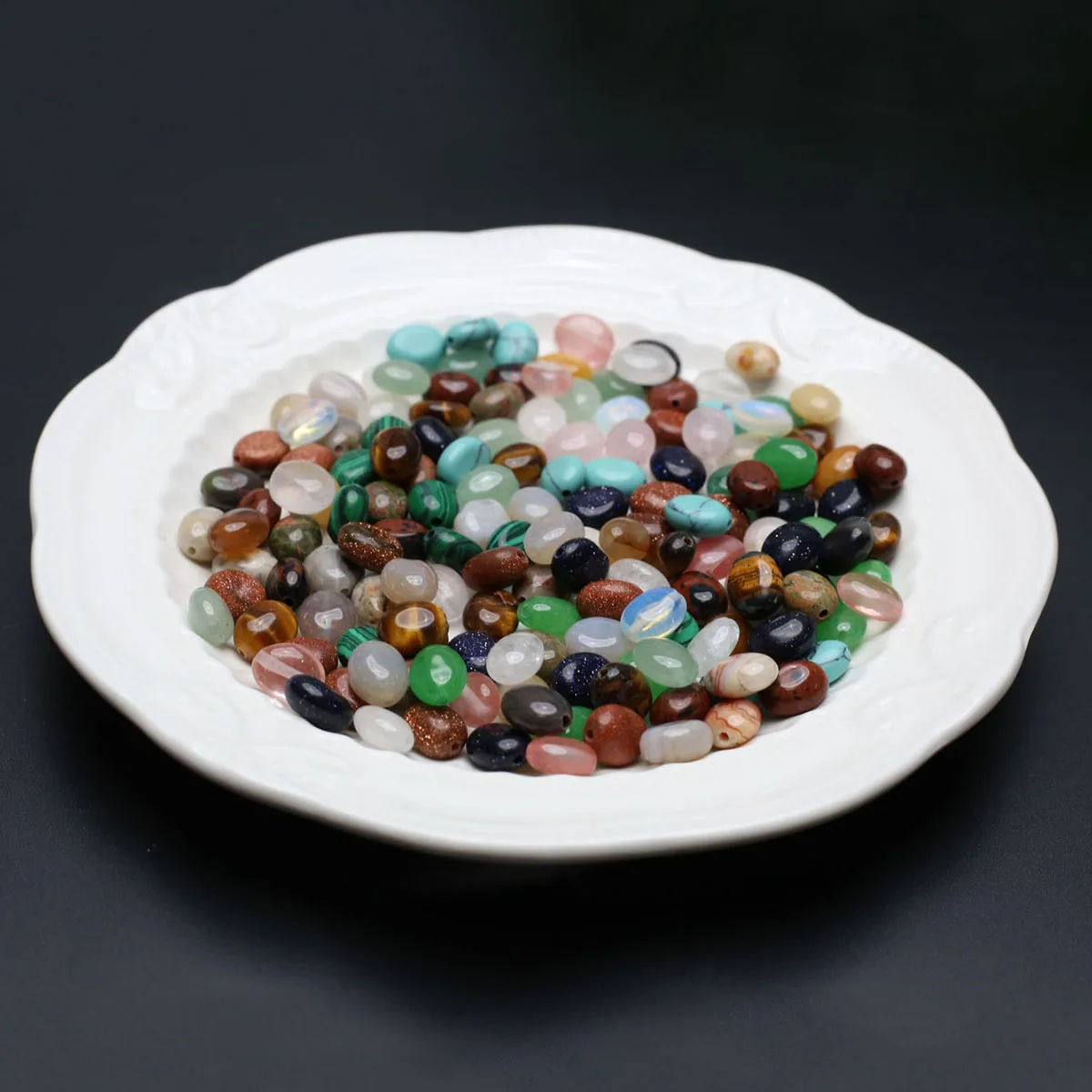 100PCS Wholesale Natural Semiprecious Stone Crystal Flat Oval Loose Spacer Beads Jewelry Making DIY Necklace Accessories Gift
100PCS Wholesale Natural Semiprecious Stone Crystal Flat Oval Loose Spacer Beads Jewelry Making DIY Necklace Accessories Gift