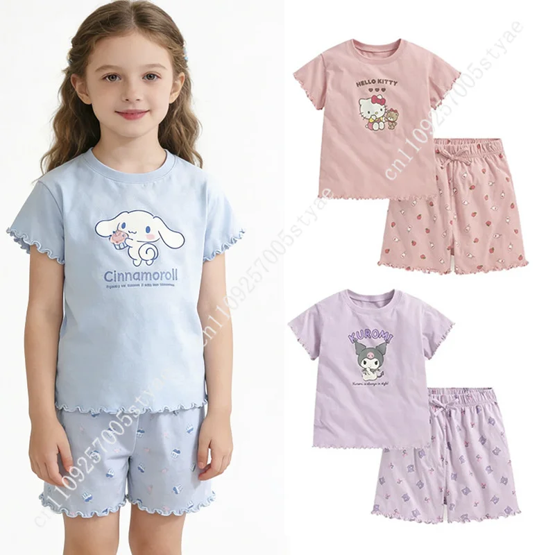 Hello Kitty Girl's Summer Homewear Set Cotton Short Sleeved Top and Shorts Two-Piece Sets Lightweight 2PC Nightgown
Hello Kitty Girl's Summer Homewear Set Cotton Short Sleeved Top and Shorts Two-Piece Sets Lightweight 2PC Nightgown