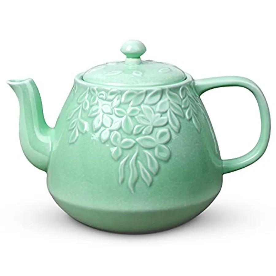 Leaf Teapot, Porcelain Tea Pot with Infuser and Lid, Blooming and Loose Leaf Ceramic Teapot, 37 oz, Light Green
Leaf Teapot, Porcelain Tea Pot with Infuser and Lid, Blooming and Loose Leaf Ceramic Teapot, 37 oz, Light Green