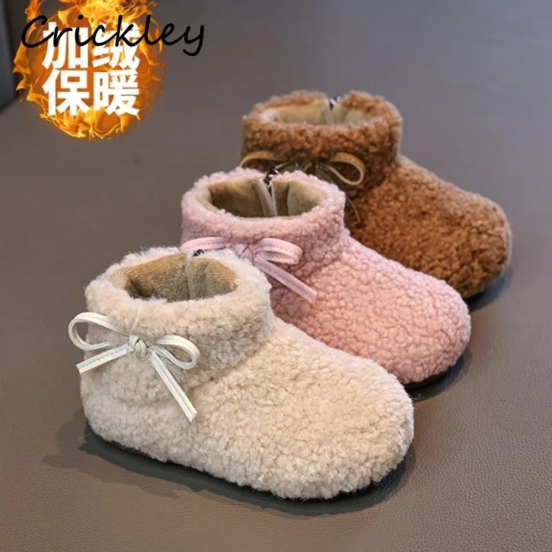 New Winter Bow Girls Fashion Boots Solid Plush Warm Cotton Kids Ankle Shoes Zip Soft Bottom Toddler Children Snow Boots
New Winter Bow Girls Fashion Boots Solid Plush Warm Cotton Kids Ankle Shoes Zip Soft Bottom Toddler Children Snow Boots