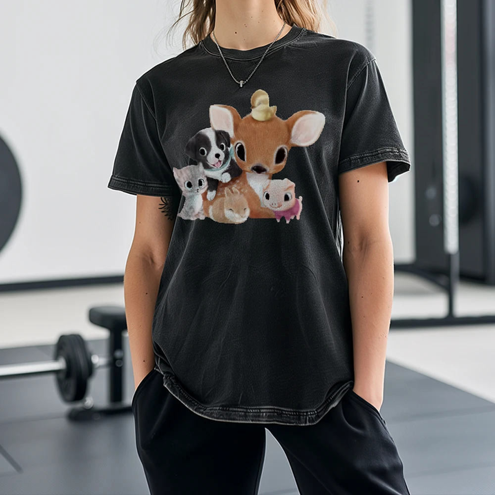 Cute Animals Deer Cat Dog Duck Rabbit Graphic Colorful Tees Street Wear Y2K Women‘s Clothes Cotton Casual Vintage T-shirt
Cute Animals Deer Cat Dog Duck Rabbit Graphic Colorful Tees Street Wear Y2K Women‘s Clothes Cotton Casual Vintage T-shirt